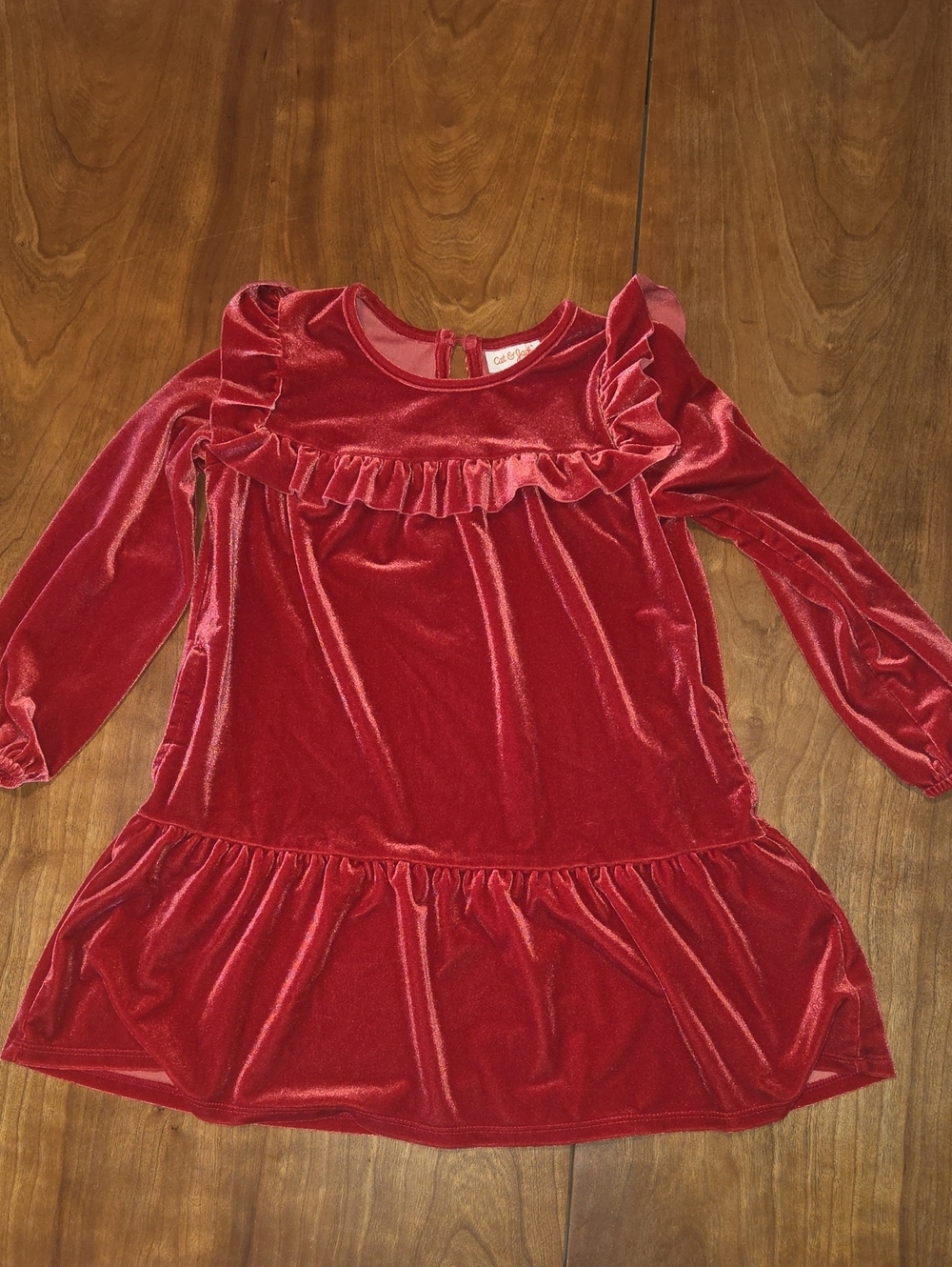 NWOT Cat & Jack Girls Velvet Dress in Red